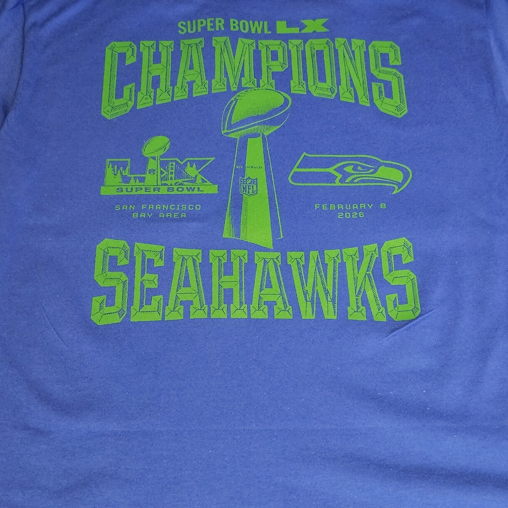 Blue Seahawks Super Bowl Champions T-Shirt